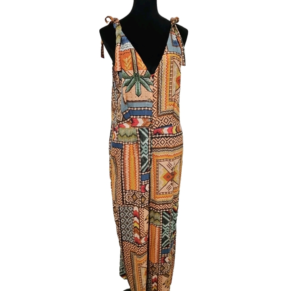 Haute Hippie Pants - Haute Hipp Geometric Print Women's Jumpsuit-Size Small